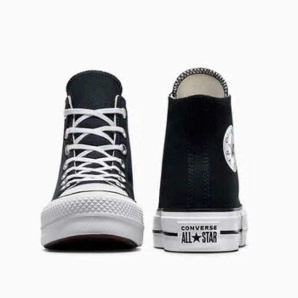 Converse Chuck Taylor All Star Lift Platform Black and White High-Top Sneakers - Picture 7 of 16
